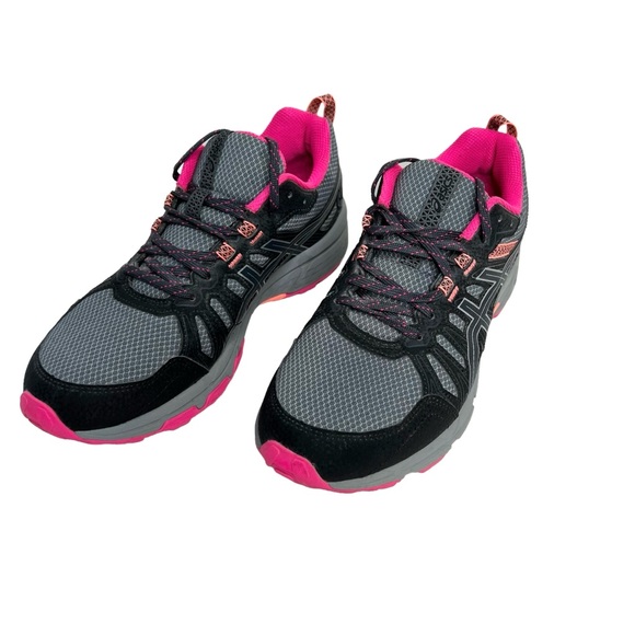 Asics Womens Gel Venture 7 Gray Pink Running Shoes Sneakers Size 8 - Picture 2 of 6